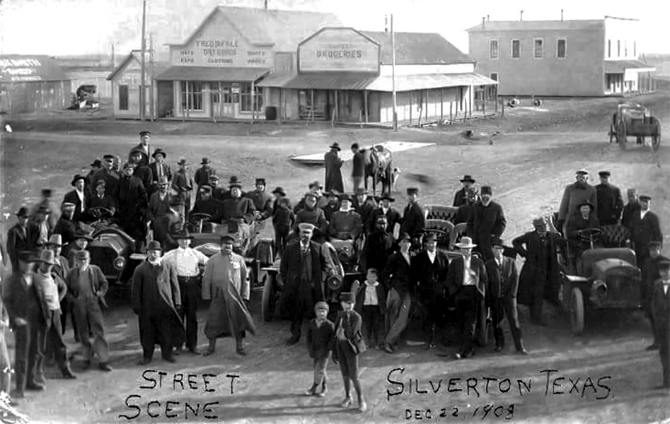 Downtown Silverton, Texas in 1908